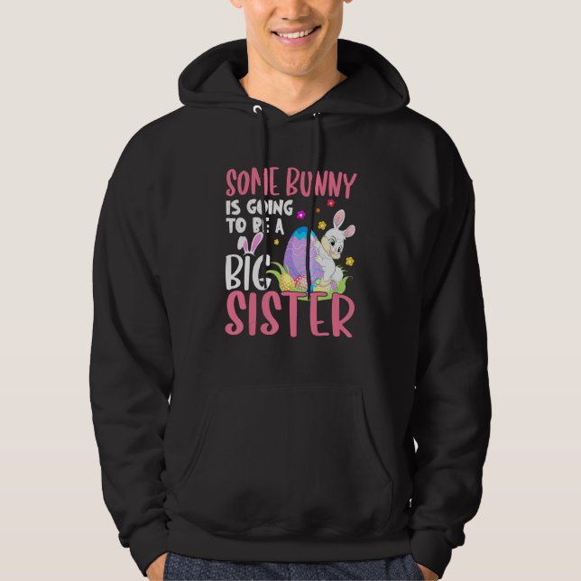 Moletom Meninas Algum Coelhinho Vai Ser Uma Grande Irmã. (Frente)