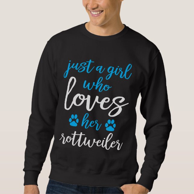 Moletom Meninas Que Adoram Seus Cães Rottweiler (Frente)