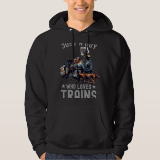 Moletom Meninos Engraçados Apenas Um Menino Que Adora Tren