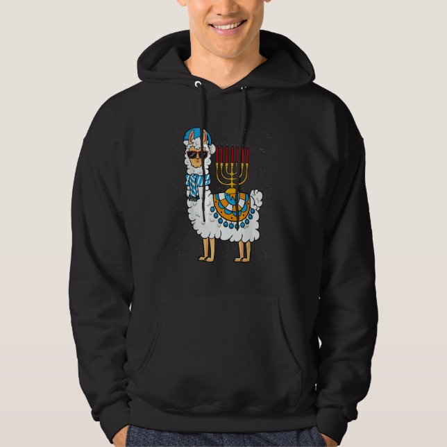 Moletom Menorah Hanukkah Lhama Fofa Alpaca Chanukah (Frente)