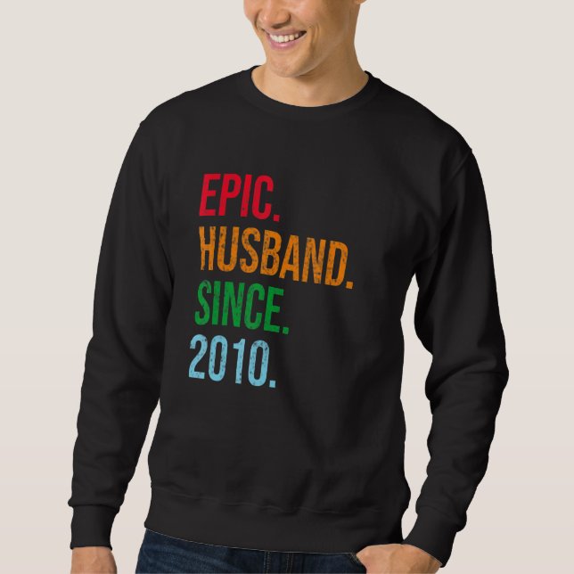 Moletom Mens 13th Wedding Anniversary Ideas Epic Husband S (Frente)