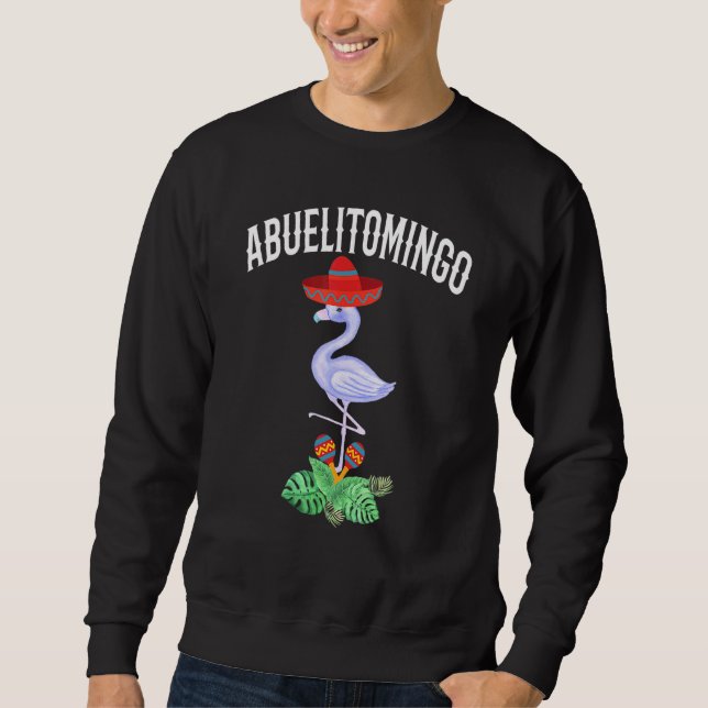 Moletom Mens Abuelitomingo Avô Espanhol Flamingo Wit (Frente)
