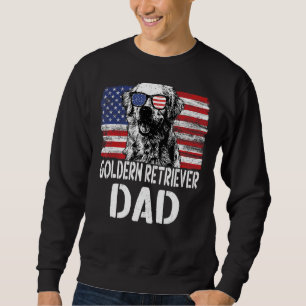 Moletom Mens American Flag Goldern Retriever Pai Dog For