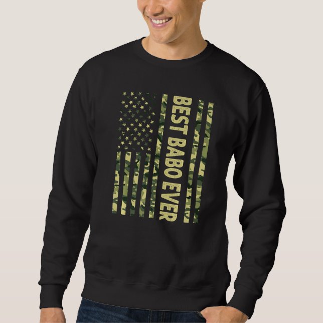 Moletom Mens Best Babo Ever Us American Flag Avô Fath (Frente)