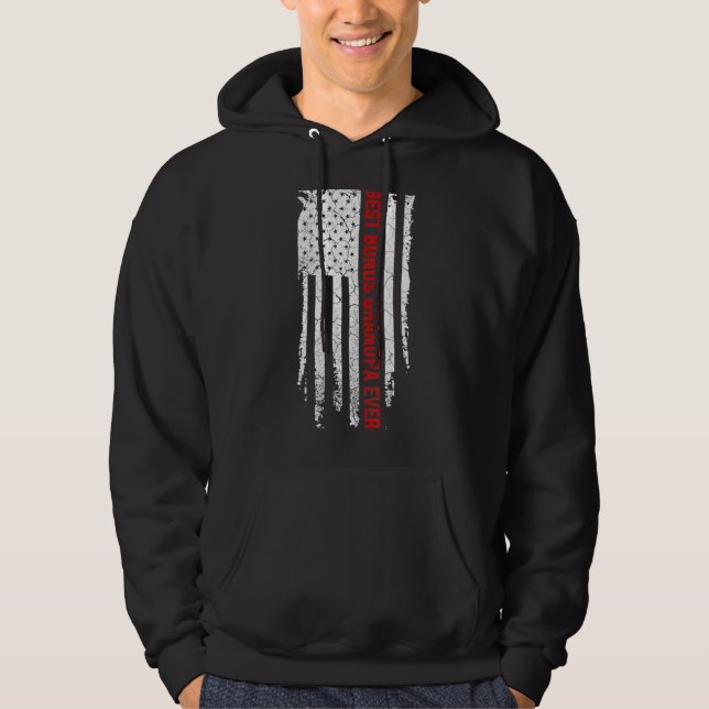 Moletom Mens Best Bonus Avô Ever American Flag Fat (Frente)