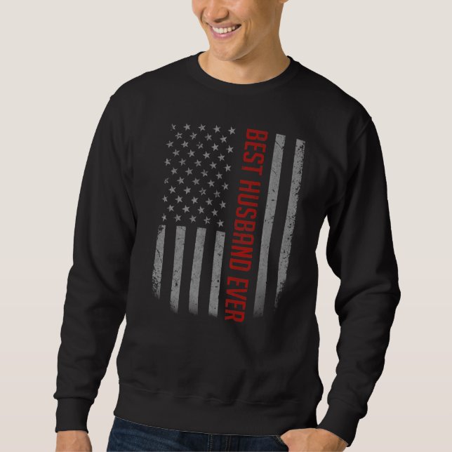 Moletom Mens Best Husband Ever American Flag For Padre (Frente)