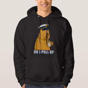 Moletom Mens Boat Capitão Capybara Ok, eu puxo o Café