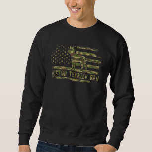 Moletom Mens Boston Terrier Pai Camouflage American Flag P