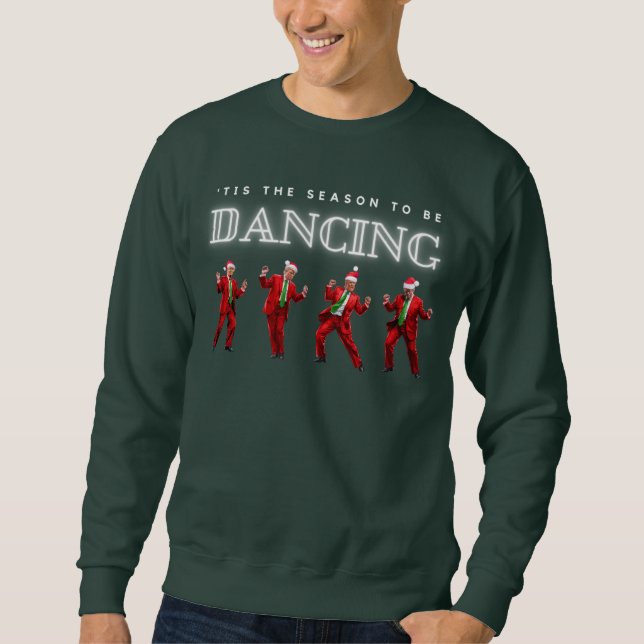 Moletom Mens Christmas Trump Dancing Sweshirt (Frente)