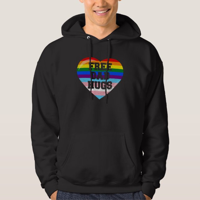 Moletom Mens Free Dad Hugs Trans LGBT Supports Gay Pride M (Frente)