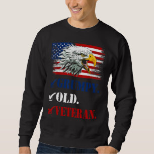 Moletom Mens Grumpy Old Veteran American Eagle Flag Legal