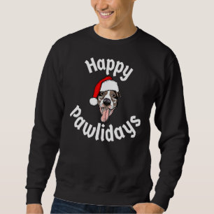 Moletom Mens Happy Pawlidays Feliz Pitmas Pitbull Christma
