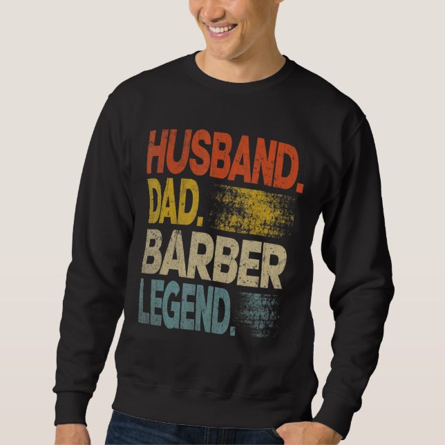 Moletom Mens Husband Pai Barber Legend Vintage D (Frente)