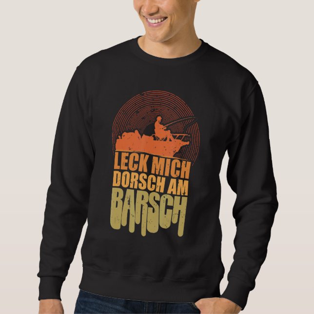 Moletom Mens Leck Mich Cod Em Perch Angler Sayings Fishin (Frente)