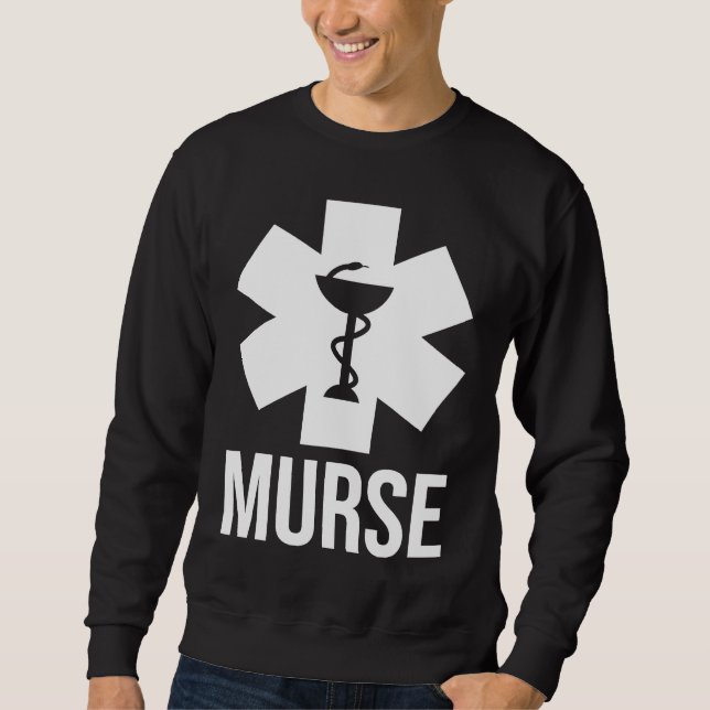 Moletom Mens Male Nurse  Murse Rn Lpn Cna (Frente)