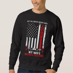 Moletom Mens My Wife Veste Scrubs American Flag Nurse Gift