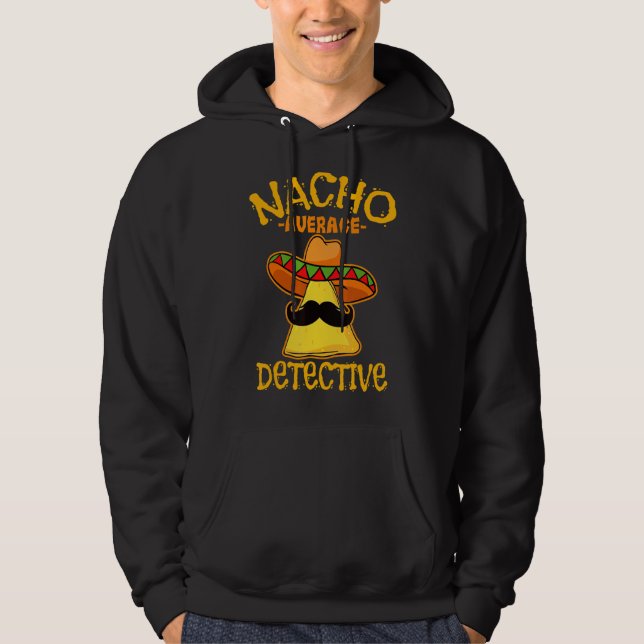 Moletom Mens Nacho Média Detetive De Mayo Mexicano Fathe (Frente)