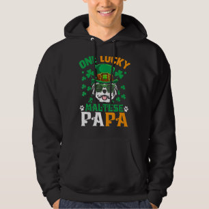 Moletom Mens One Lucky Dog Papa Funny Malny Rua Maltesa Pa