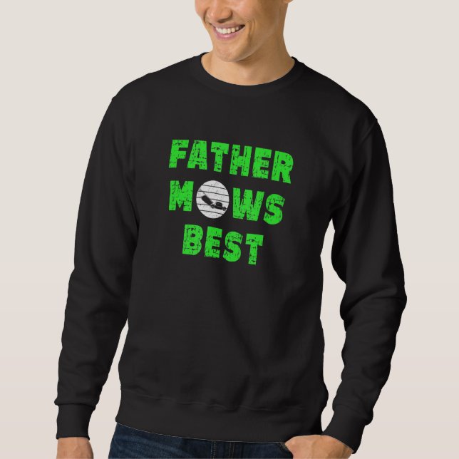Moletom Mens Padre Mows Best Lawn Mower Yard Work (Frente)