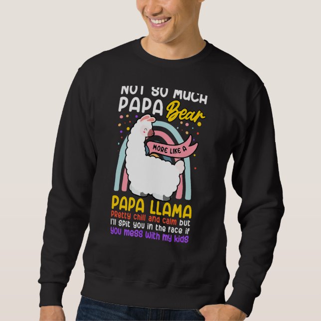 Moletom Mens Papa Llama Pai 1rua Não Pai Urso cuspindo M (Frente)