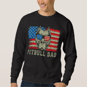 Moletom Mens Pitbull Pai americano Pit Bull Cão nos Bandei