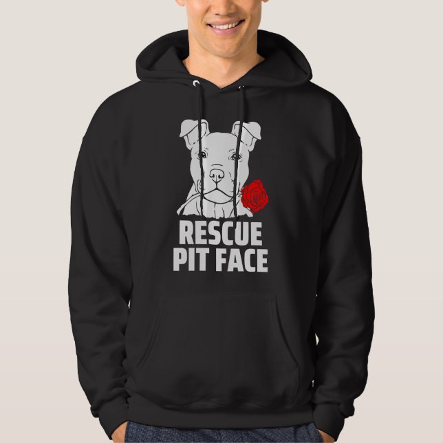 Moletom Mens Pitbull Resgate Pit Face Engraçado Pitbull Do (Frente)