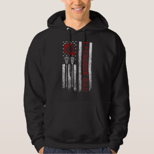 Moletom Mens Proud Lacrosse Pai Bandeira Americana Legal U