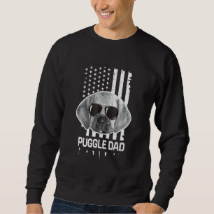 Moletom Mens Puggle Pai Americano Flag Dog Pet Breed