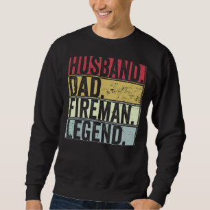 Moletom Mens Retro Husband Pai Fireman Legenda Para Pai