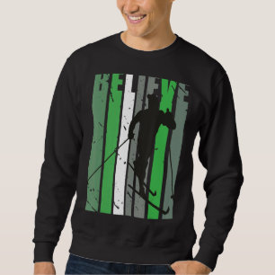Moletom Mens Retro Mens Skier Cruzado País, Mães Legal