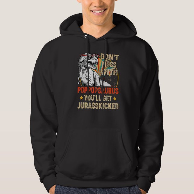 Moletom Mens Retro Pop Pop Rex Saurus Dia de os pais Chris (Frente)