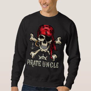 Moletom Mens Retro Style Skull Skeleton Pirata Tio Fathe