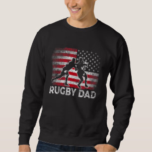 Moletom Mens Rugby Pai Vintage American Flag Retro Padre'