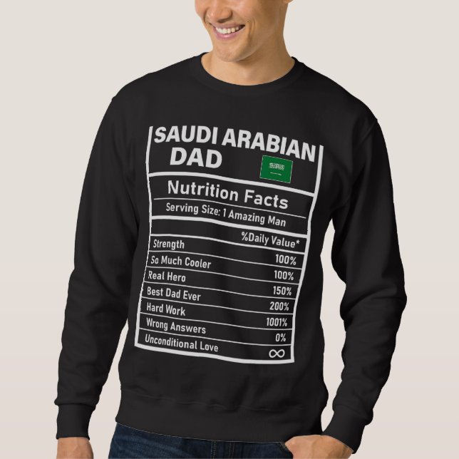 Moletom Mens saudita Fatos de Nutrição do Pai (Frente)