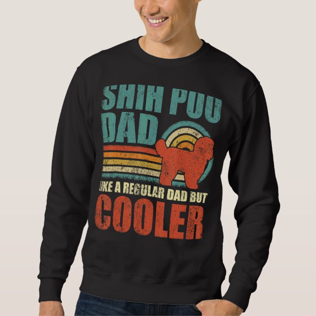 Moletom Mens Shih Poo Pai Como Um Pai Regular Mas Mais Fri (Frente)