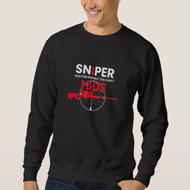 Moletom Mens Sniper Você Pode Correr Mas Você Não Pode Esc (Frente)