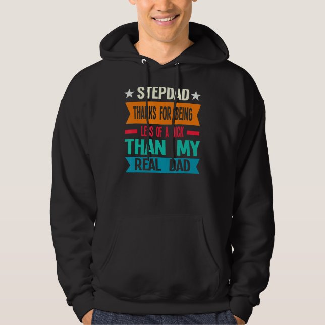 Moletom Mens Stepdad Obrigados Para O Pai Pai Real (Frente)