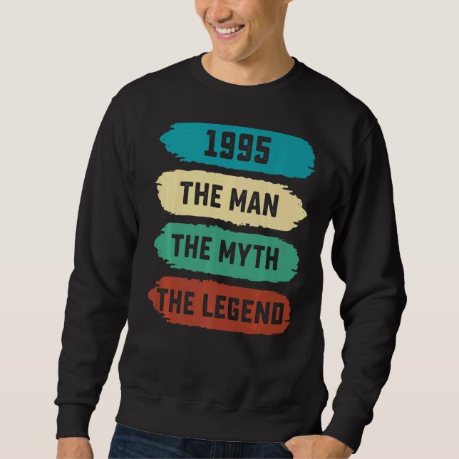 Moletom Mens The Man Myth Legend 1995 27th Birthday For 2 (Frente)