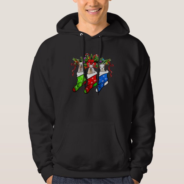 Moletom Mens Three Llama Em Sock Christmas Tee Llama Love (Frente)