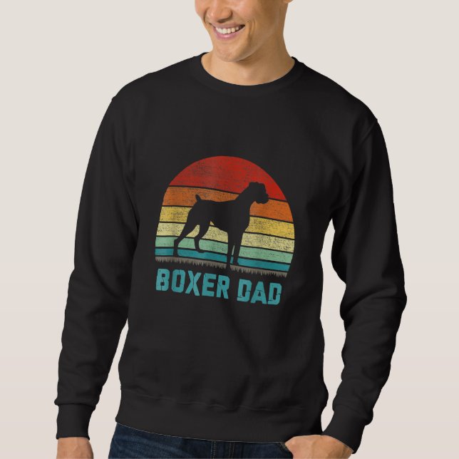 Moletom Mens Vintage Boxer Dad Dog  Fathers Day (Frente)