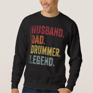 Moletom Mens Vintage Husband Pai Drummer Legend For Fathe