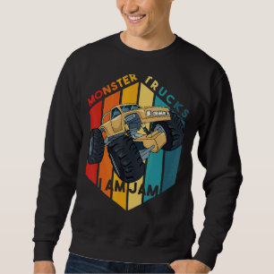 Moletom Mens Vintage Monster Truck É Meu Jam Retro Sunset
