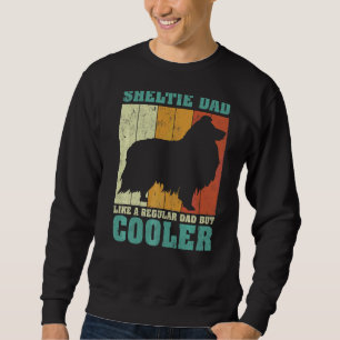 Moletom Mens Vintage Retro Sheltie Pai Como Um Pai Regular