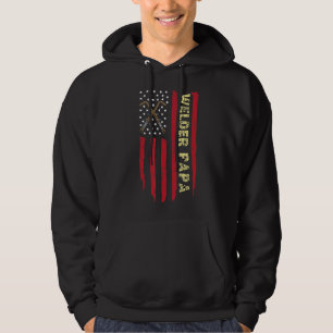 Moletom Mens Welder Papa USA Flag Vintage , Welder Pai, We