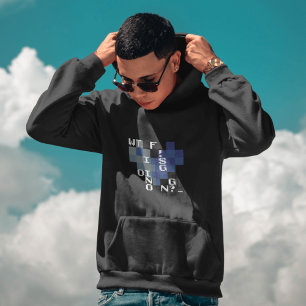 Moletom Mens WTF está indo na Gráfico de Arte Pixel