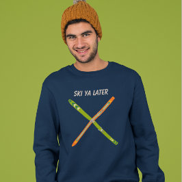 Moletom Mensagem Personalizada Esquis Vintage Gráfico