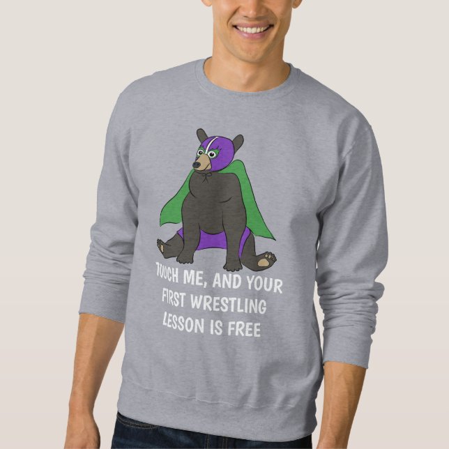 Moletom Mensagem personalizada sobre o urso luchador mexic (Frente)