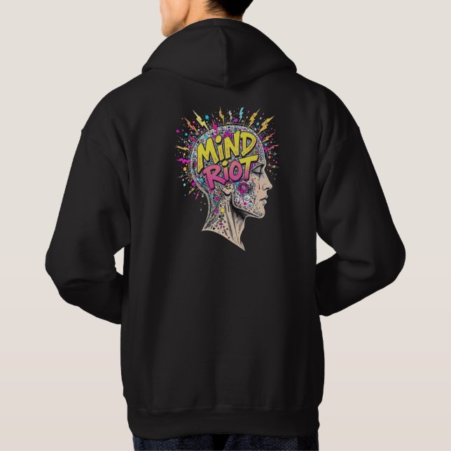 Moletom Mente Riot Hoodie - Abstrato Chaos, Energia Criati (Verso)
