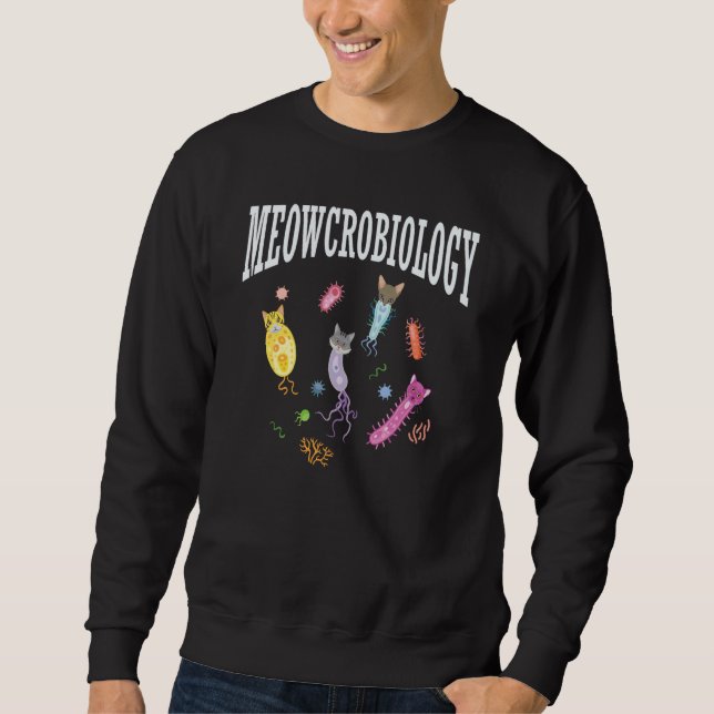 Moletom Meowcrobiology  Cat  Biology Fan Microbiologist (Frente)