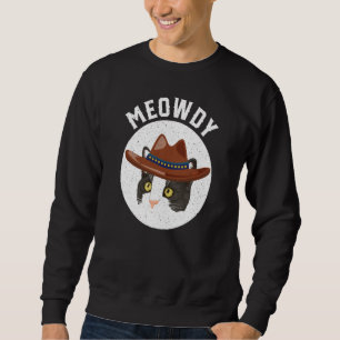 Moletom Meowdy Partner Funny Southern Cat Pun Howdy Meow C